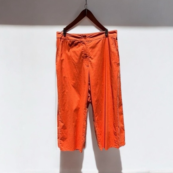 🌻Eileen Fisher Orange Cropped Split Hem Pants Size Small - Picture 1 of 6